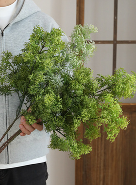 高档雾凇仿真植物客厅绿植假花摆件家居场景装饰插花摄影拍照道具