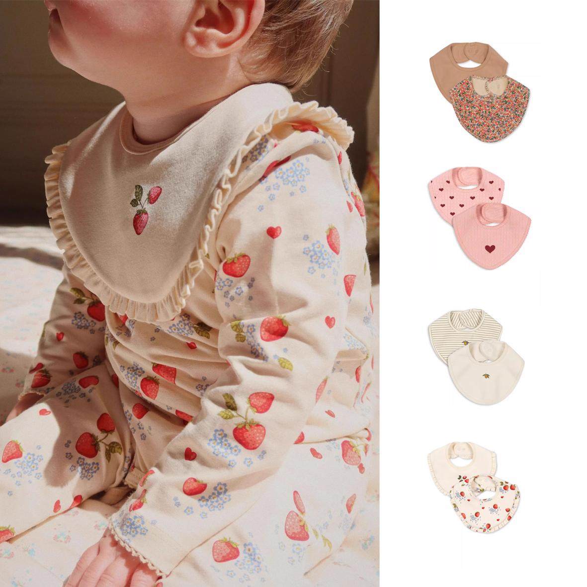 婴儿口水巾2025四季丹麦新款可爱水果图案宝宝纯棉a类吸水围兜,婴童用品,口水巾,淘宝优惠券,粉丝福利购,淘宝优惠卷