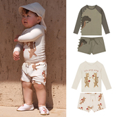 男童速干分体泳衣2026丹麦夏季 儿童泳装 恐龙豹子印花宝宝游泳衣