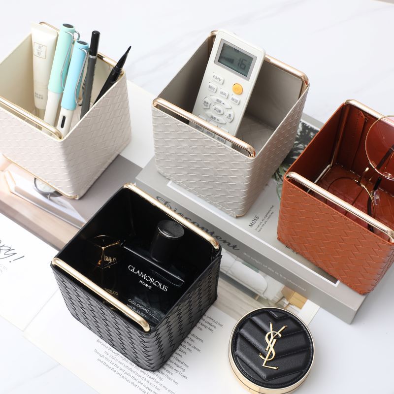 遥控器收纳盒北欧编织刷盒笔筒