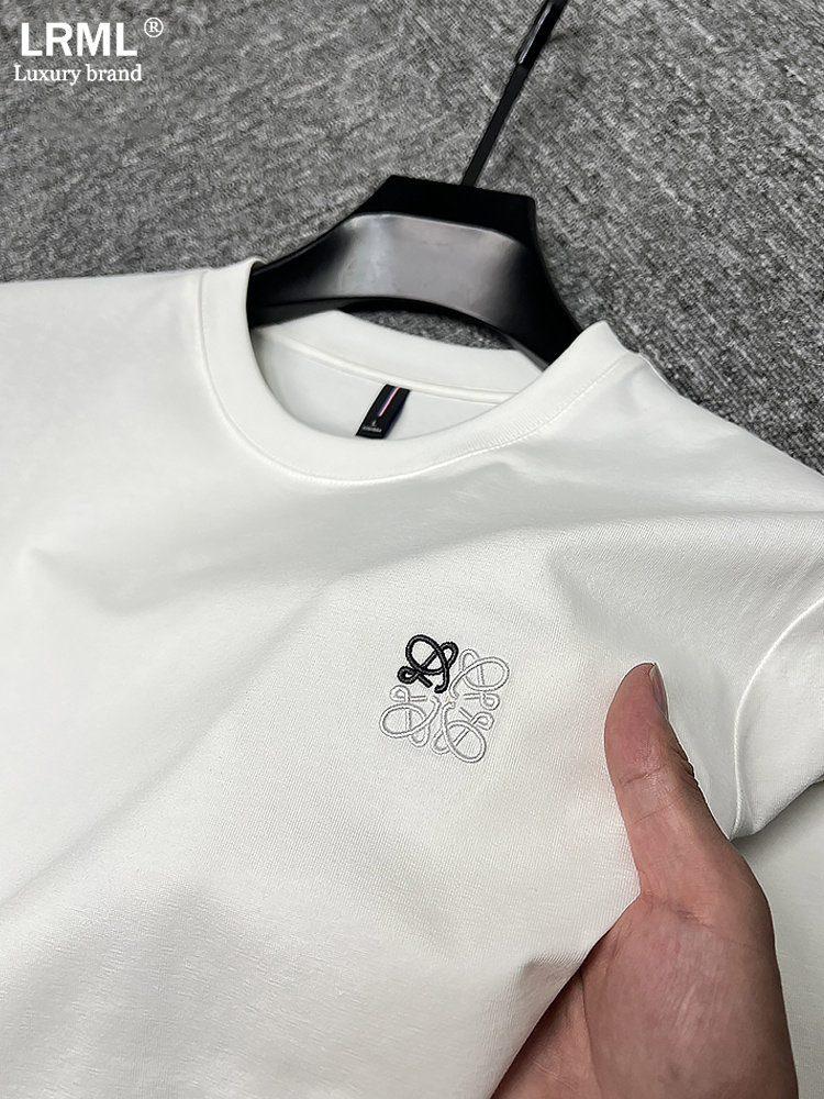 长袖t恤男2025新款秋冬季高级感刺绣休闲时尚百搭舒适圆领上衣