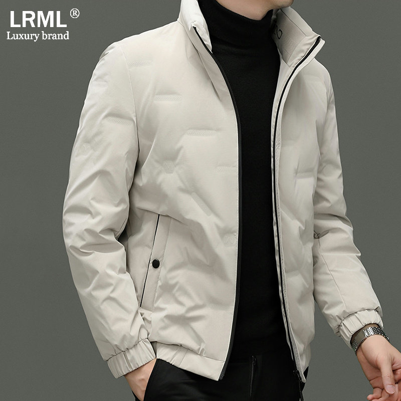 羽绒服男2025冬季新款高端保暖宽松加厚上衣防寒纯色休闲立领外套
