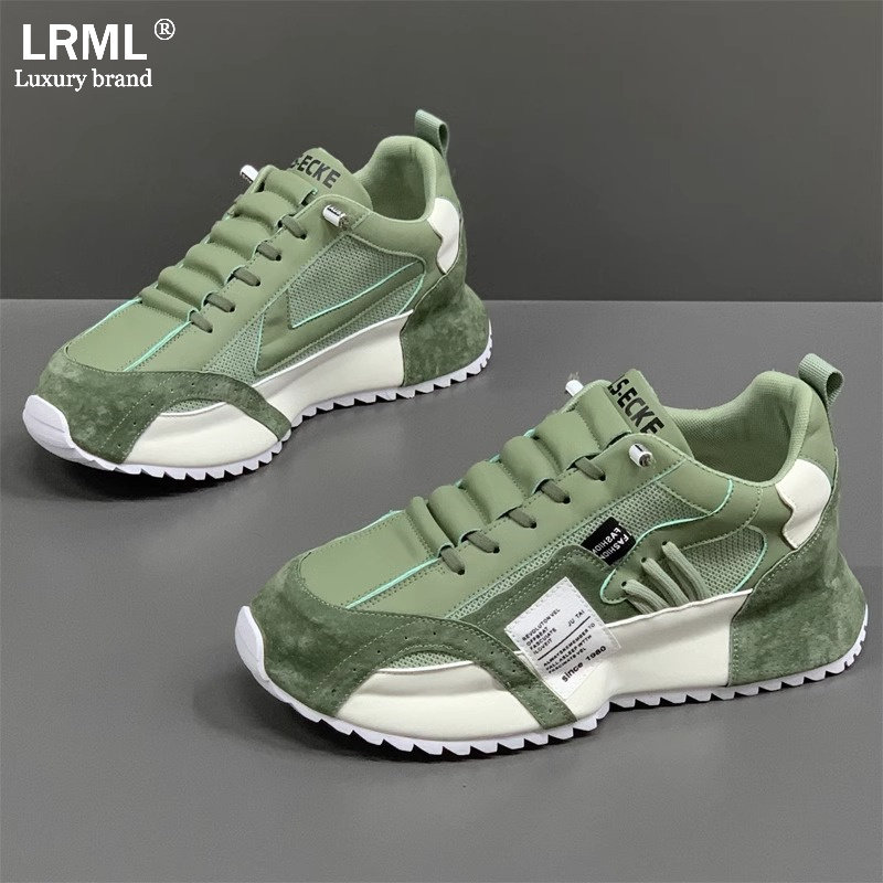 休闲鞋男2025新款秋季高端拼色透气舒适百搭运动内增高慢跑老爹鞋