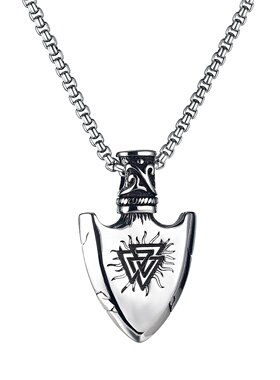 新款个性朋克雪花箭头防身项链潮男不锈钢链条十字架节日礼物