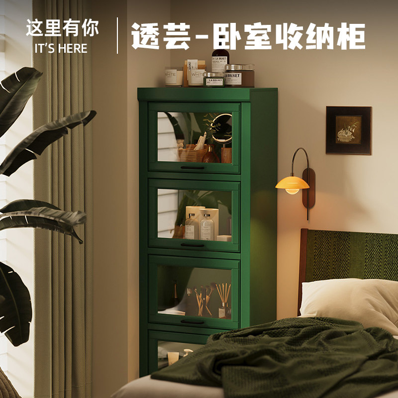 造生活实木书柜带玻璃门展示柜图片