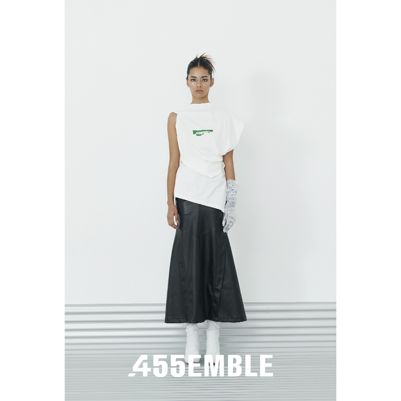 455EMBLE露背链条性感无袖T恤女