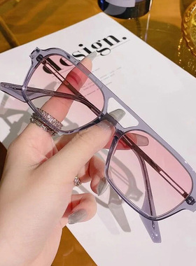 日本topwhit双梁镂空太阳镜新款陈立农宋研霏复古凹造型方框墨镜