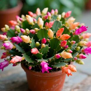 蟹爪兰盆栽带花苞多色花苗四季绿植花卉植物室内螃蟹爪莲开花好养