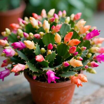 蟹爪兰盆栽带花苞多色花苗四季绿植花卉植物室内螃蟹爪莲开花好养