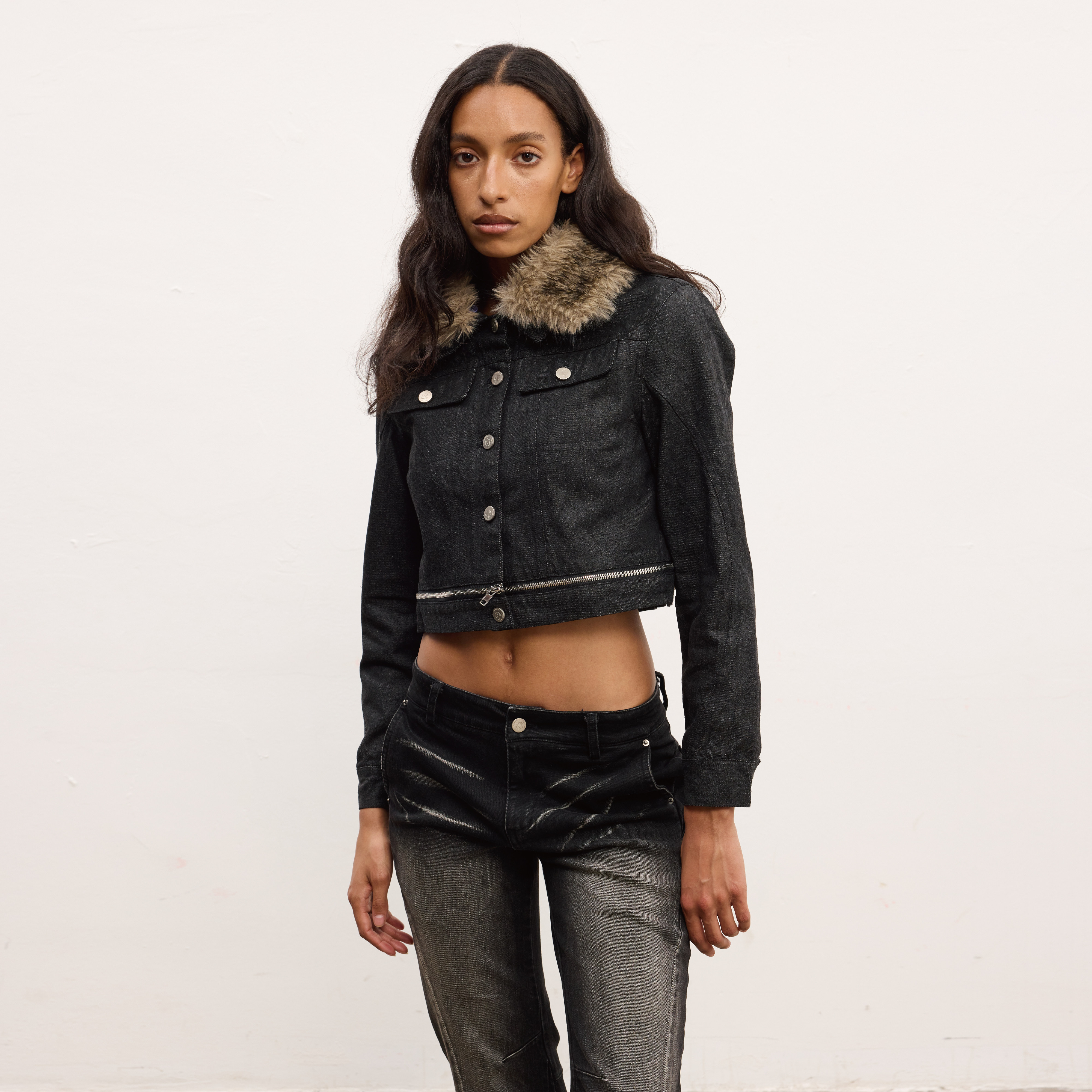 WILDERSHORE 25AW牛仔短外套可拆卸毛毛翻领女系扣长袖夹克外套,女装/女士精品,短外套,淘宝优惠券,粉丝福利购,淘宝优惠卷