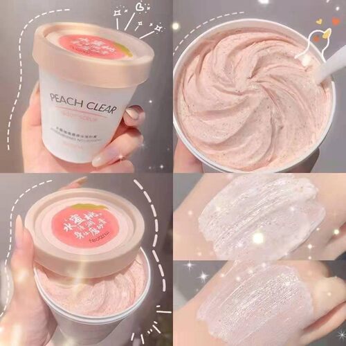 水蜜桃身体磨砂膏嫩白去鸡皮全身嫩白深层清洁去角质疙瘩男女学生