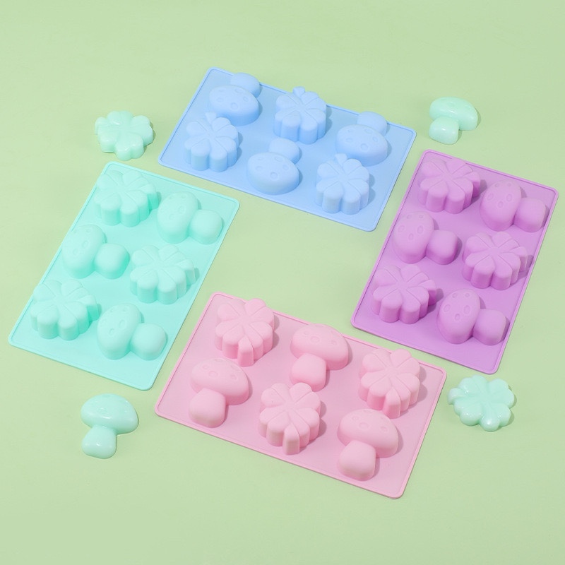 新品创意蘑菇花朵硅胶蛋糕模耐高温可蒸米糕烘焙模具手工皂钵仔糕
