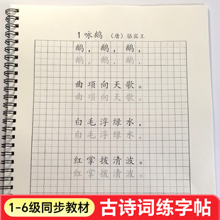 一二三四五六年级小学生古诗词练字帖看拼音写古诗练习同步人教版