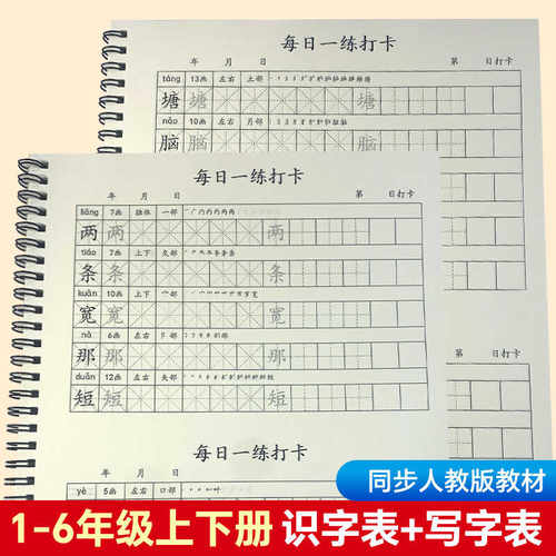 每日打卡语文小学生练字帖写字表