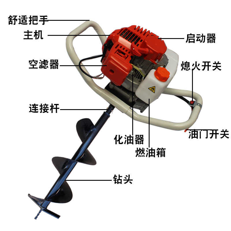 销大功率小型d单人汽油两冲程地钻挖坑植树机农用挖土打洞挖洞厂