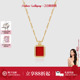 AmberLollipop红玛瑙项链女天然宝石吊坠颈链爆款 锁骨链生日礼物