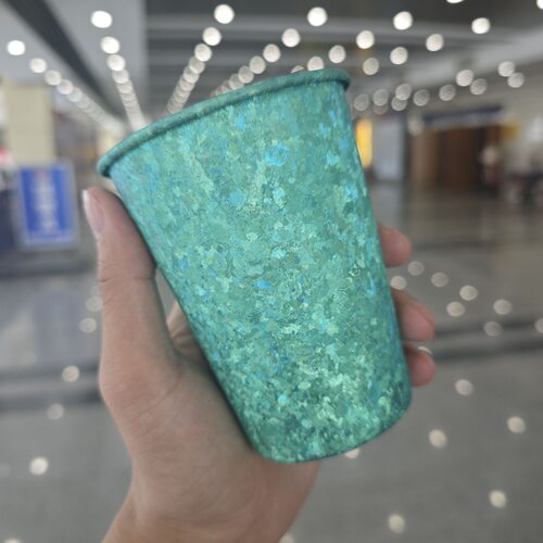乐壶匠纯钛加厚啤酒杯大冰花单层钛杯户外露营旅行随手杯350ml