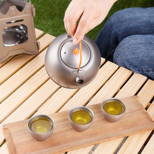 高档纯钛烧水壶旅行便携式咖啡壶家用茶壶现货批发户外露营野营