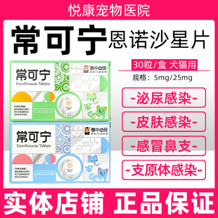 惠中动保常可宁恩诺沙星片宠物猫咪狗狗泌尿感染感冒咳嗽皮肤病