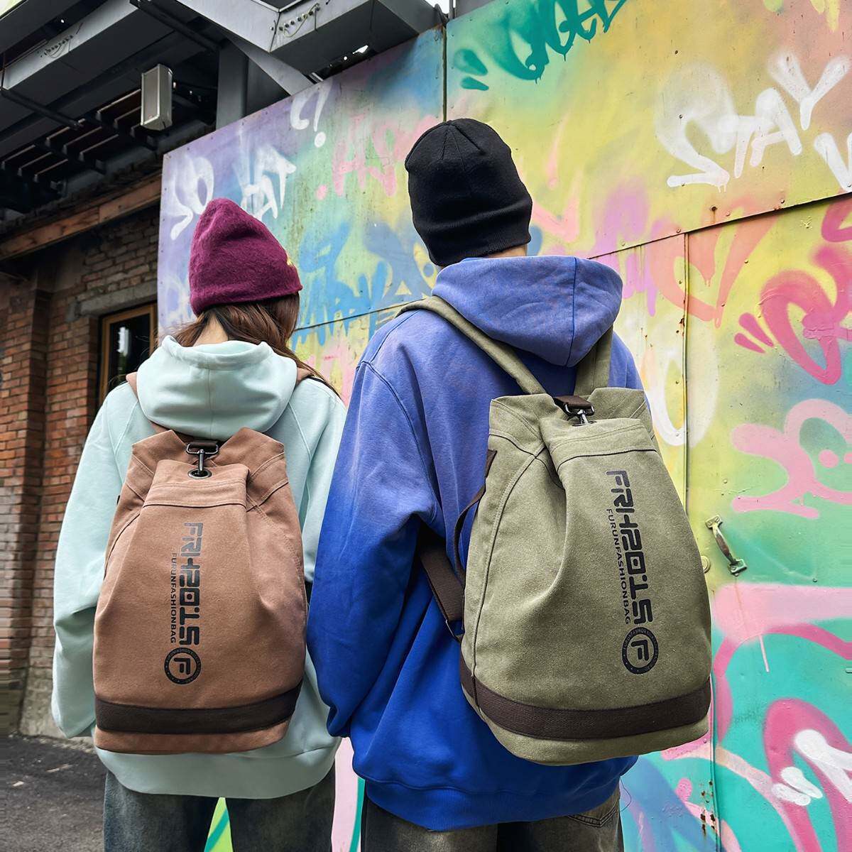 官方正品帆布背包男士双肩包户外休闲简约旅行健身轻便运动大容量