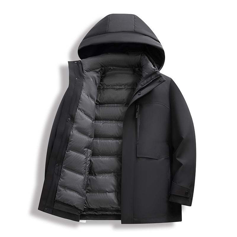 官网正品国标90鹅绒羽绒服男款爸爸装2025新款加厚保暖内胆可拆卸