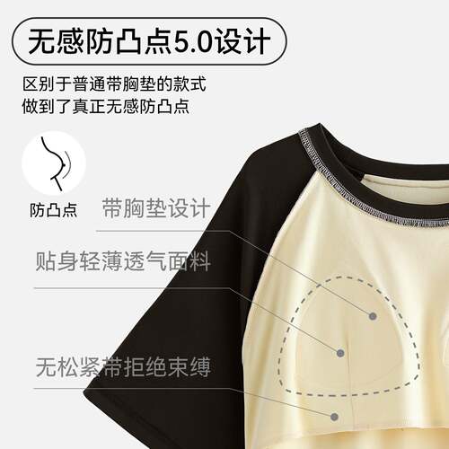 官方正品睡裙女夏季纯棉短袖薄款2026新款卡通可爱睡衣带胸垫可外