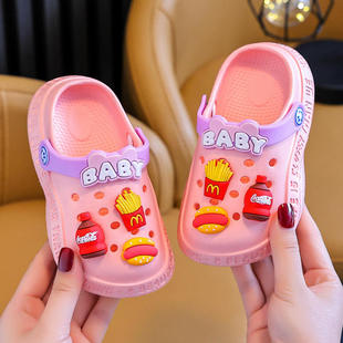 夏季 eva儿童洞洞鞋 新款 女童宝宝卡通可爱室内软底包头凉拖鞋 外穿