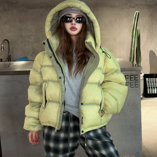 潮酷面包羽绒服女加厚短款2025冬季新款韩版欧美防寒连帽爆款外套