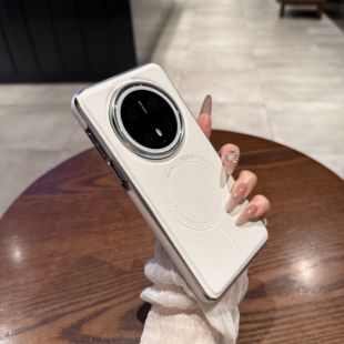 轩晴适用于华为mate70pro手机壳磁吸无线充电mate60侧边皮纹mate60pro+金属精框简约高级新款防摔保护外套