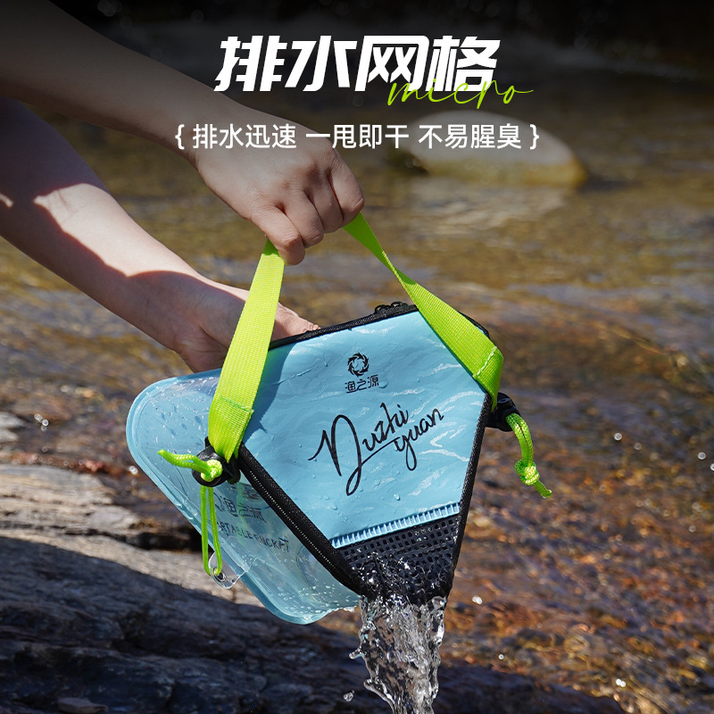 渔之源打水桶2025款三角形小打水桶路亚活鱼桶折叠水桶便携台钓桶