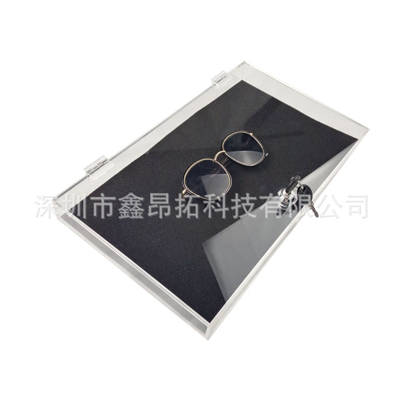 透明长方形带锁珠宝首饰展示盒手表项链手链包装盒防尘盒