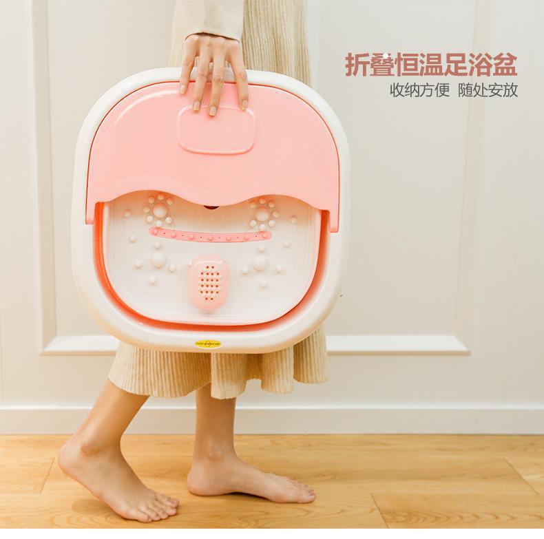 电动泡脚桶全自动恒温加热按摩洗脚盆可折叠足浴盆电热暖脚按摩器