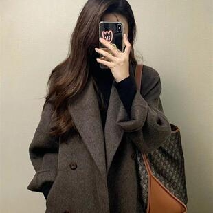 美拉德单面羊绒大衣女 毛呢子外套中长款 2025新款 秋冬韩系西装