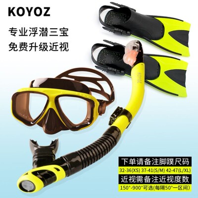 KOYOz 干式潜水面罩 浮潜三宝防雾装备 高清防雾潜水面镜 MS288