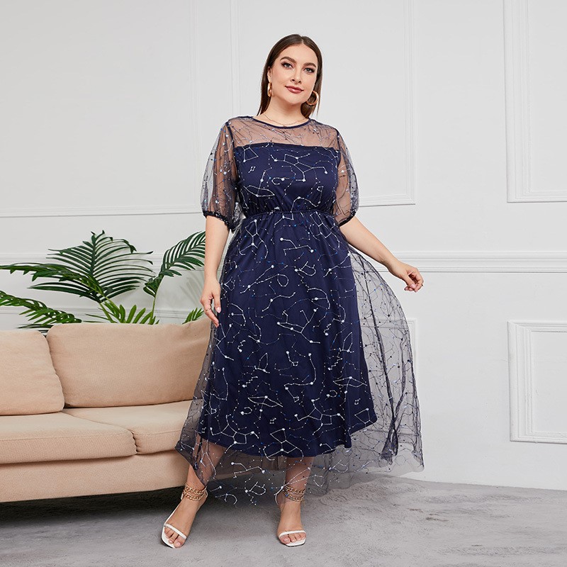 200斤大码连衣裙法式赫本风礼服长裙 fat women long dress party