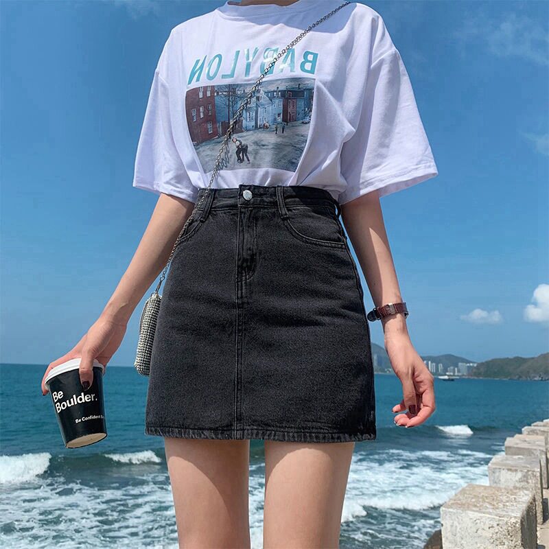 womenclothes高腰牛仔短