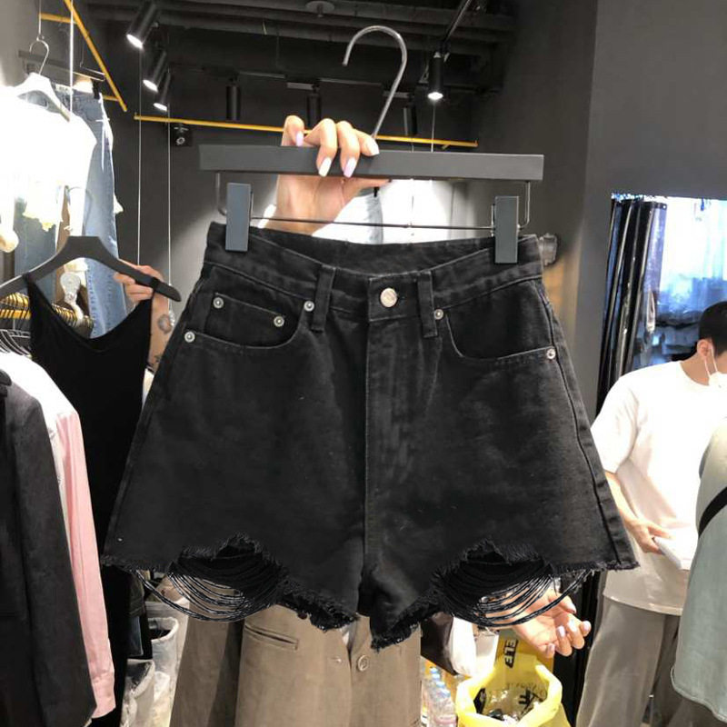 womenclothes黑色高腰破