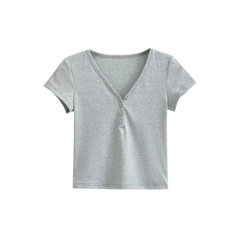 womenclothesV领纽扣短
