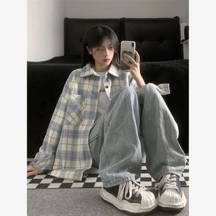 American polo shirt Long sleeved plaid shirt Coat shirt衬衫