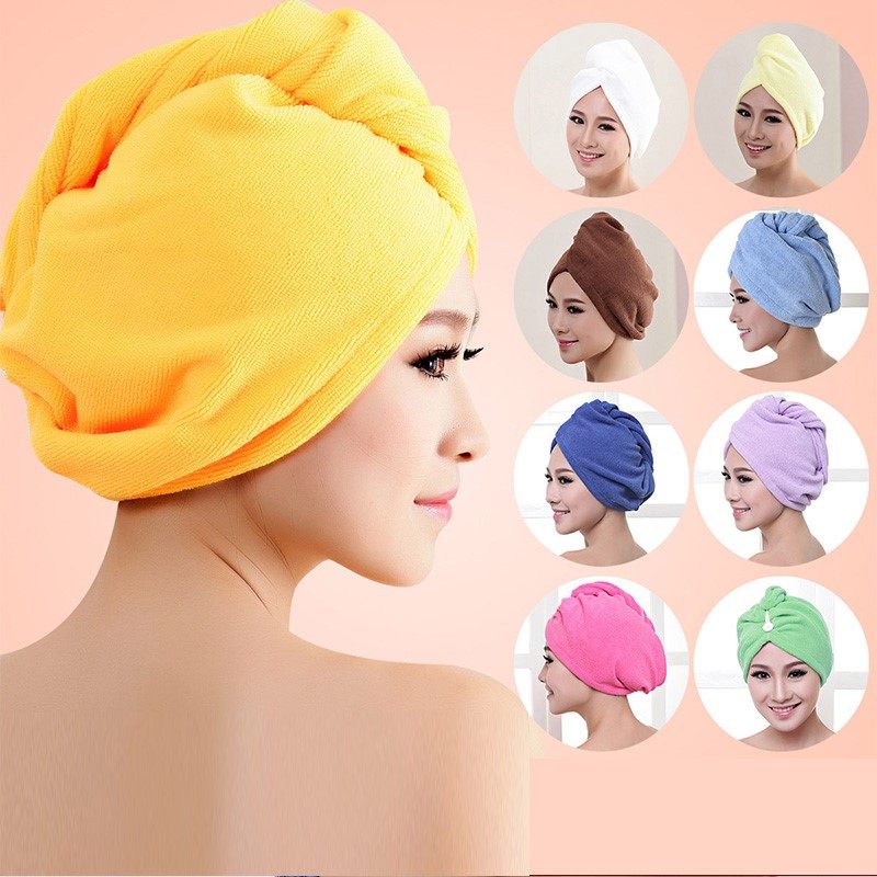 Women Quick-drying Bath Hair Dry Cap Salon wrap Towel 干发帽
