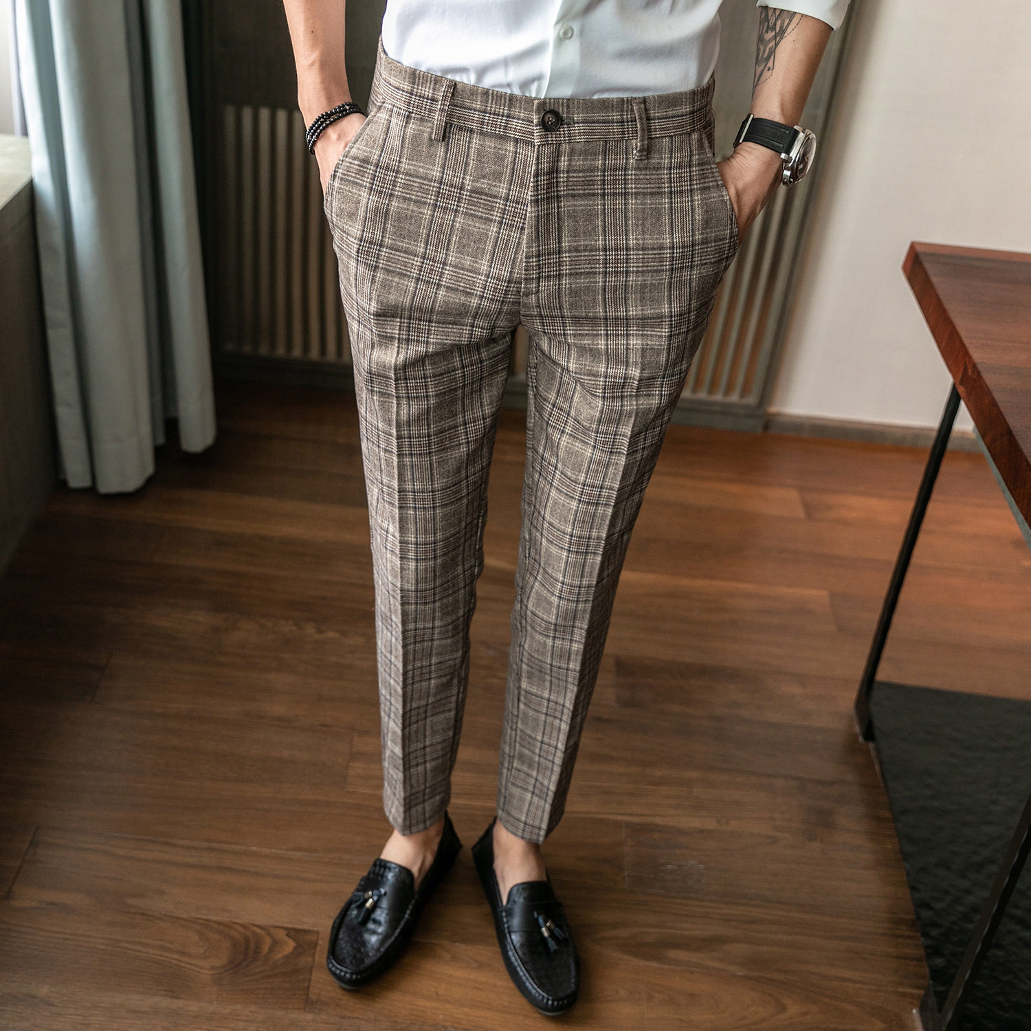menclothes秋冬韩版西裤
