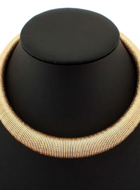 欧美大牌夸张金属弹簧项链合金短款项圈 项链外贸necklace women