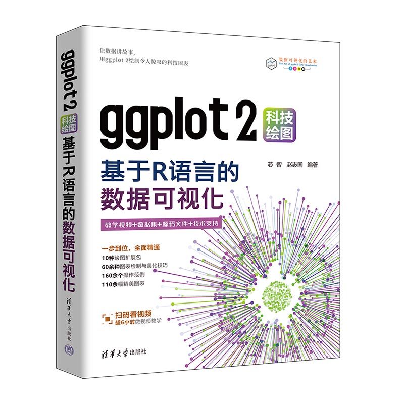正版图书 ggplot2科技绘图：基于R语言的数据可视化 芯智、赵志国 清华大学出版社 9787302674870