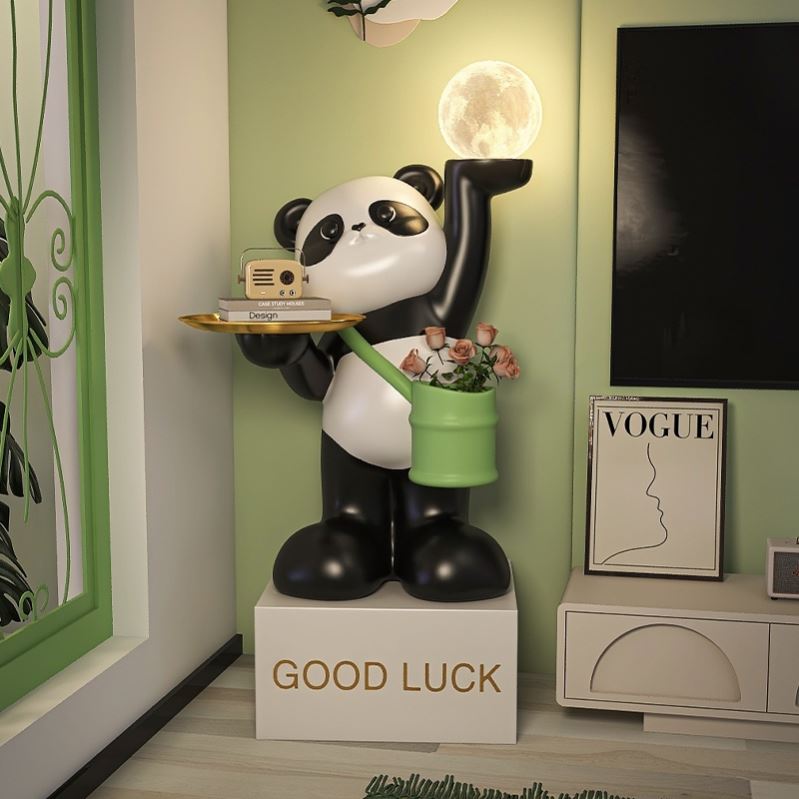 新疆西藏包邮网红大熊猫落地灯摆件乔迁新居礼品电视柜客厅沙发边