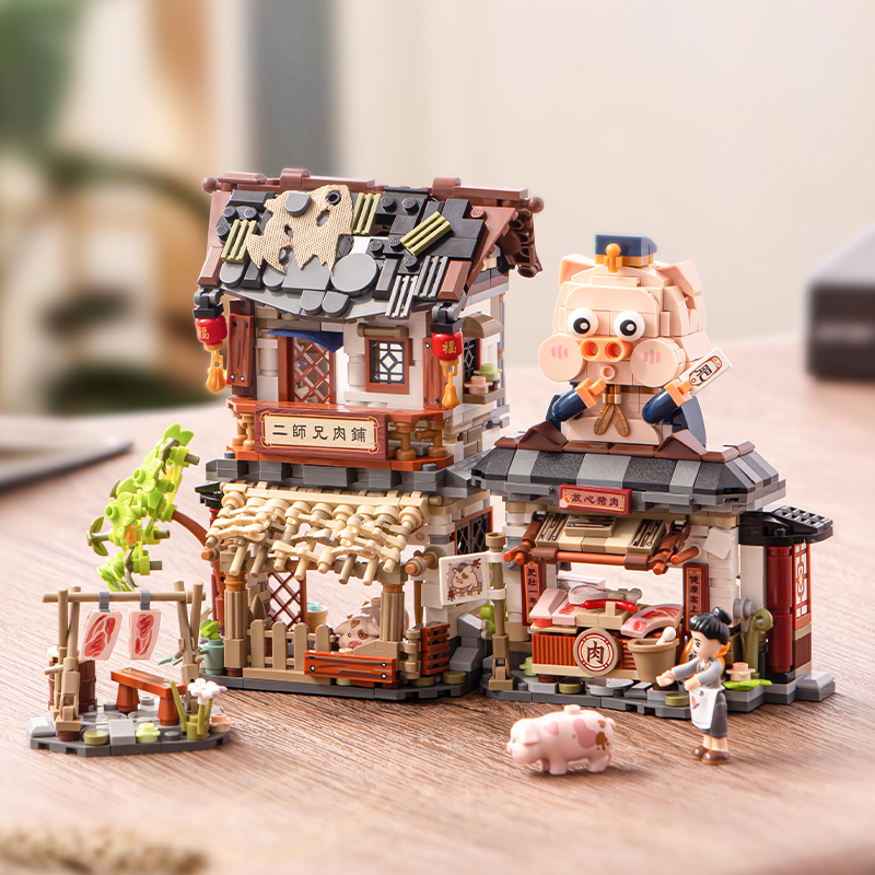 俐智LOZ积木二师兄肉铺