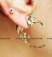 ear rock studs Pierced punk earrings exaggeration Ornament