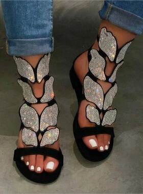 2020 Rhinestone Women Sandals Ladies Outdoor Beach Sandals