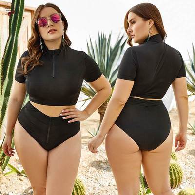 Bikini Set Women plus size High-waisted Two Piece Swimsuit