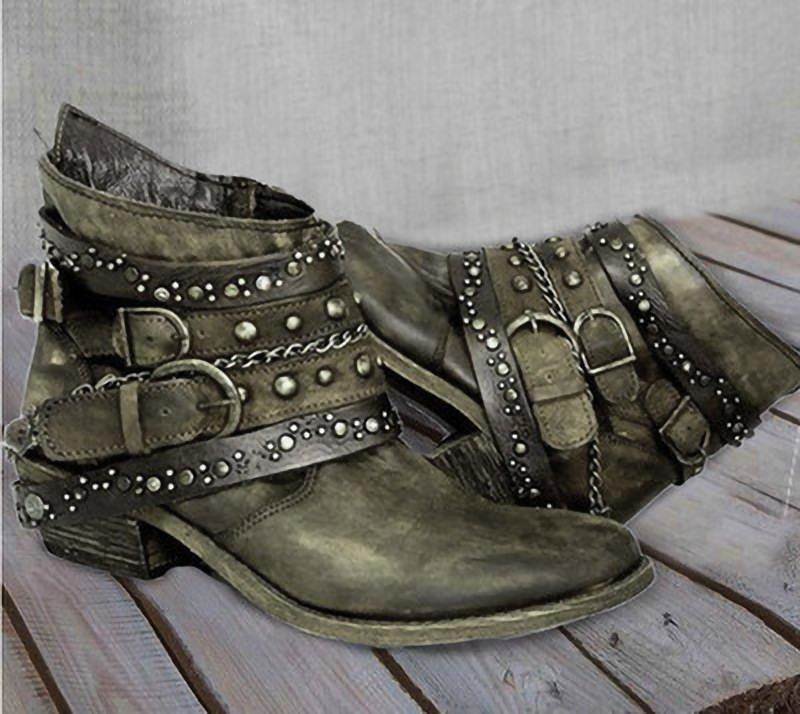 Short boots woman rivet ladies boots big size 43短靴铆钉女靴