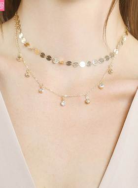 Jewelry Necklace Double-layer pendant hot sale zircon choker